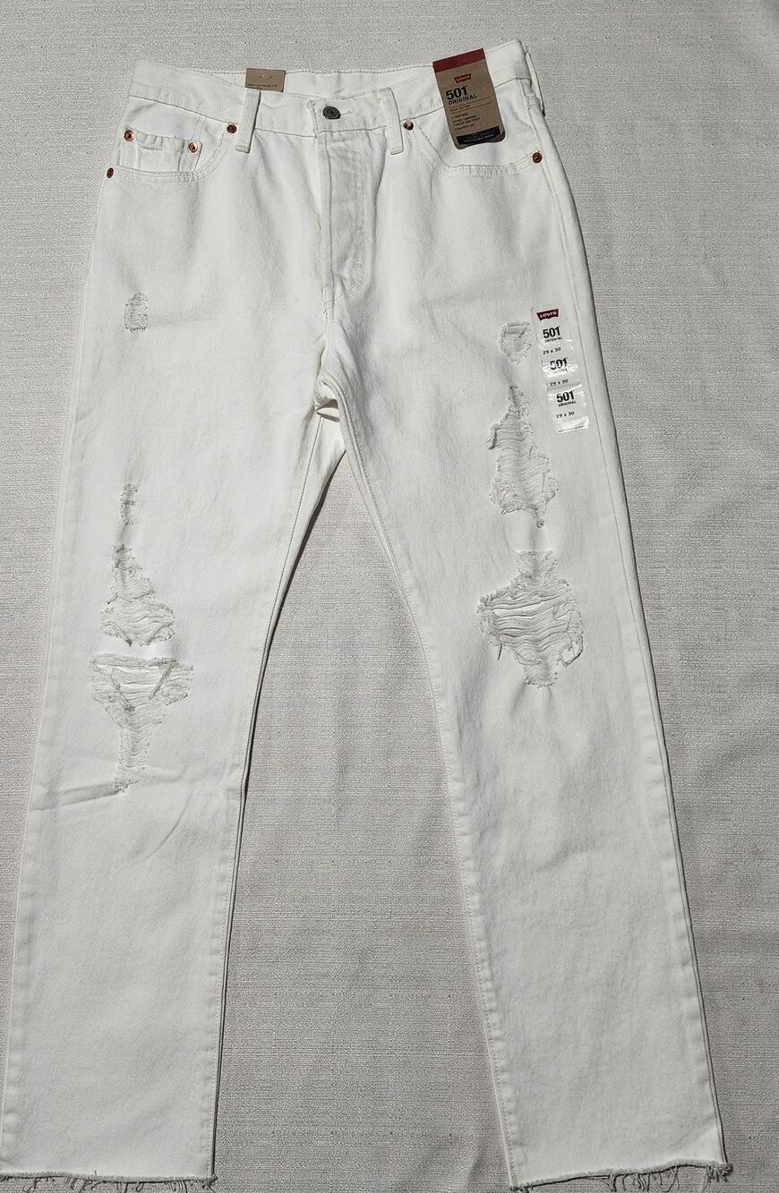 Levi's 501 original 29x30 sit at waist women-button fly white